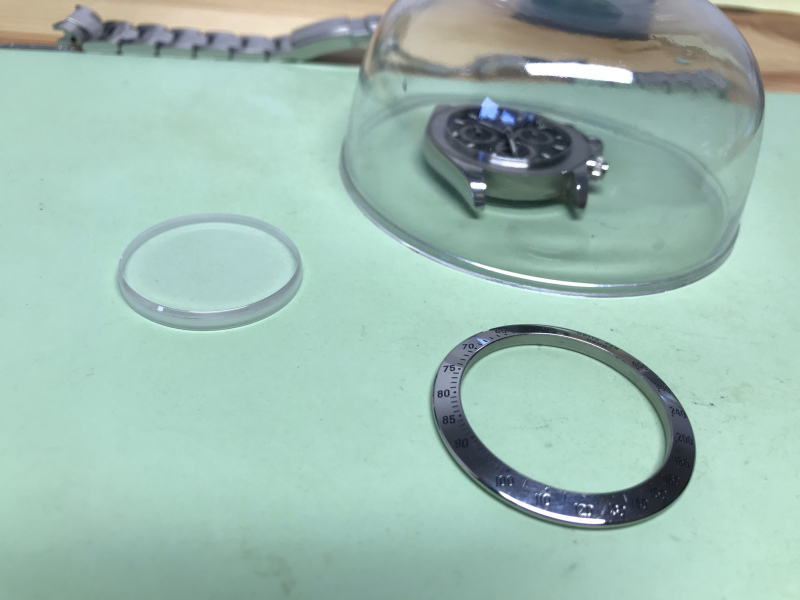 Vancouver watch repair Rolex daytona crystal and bezel removed